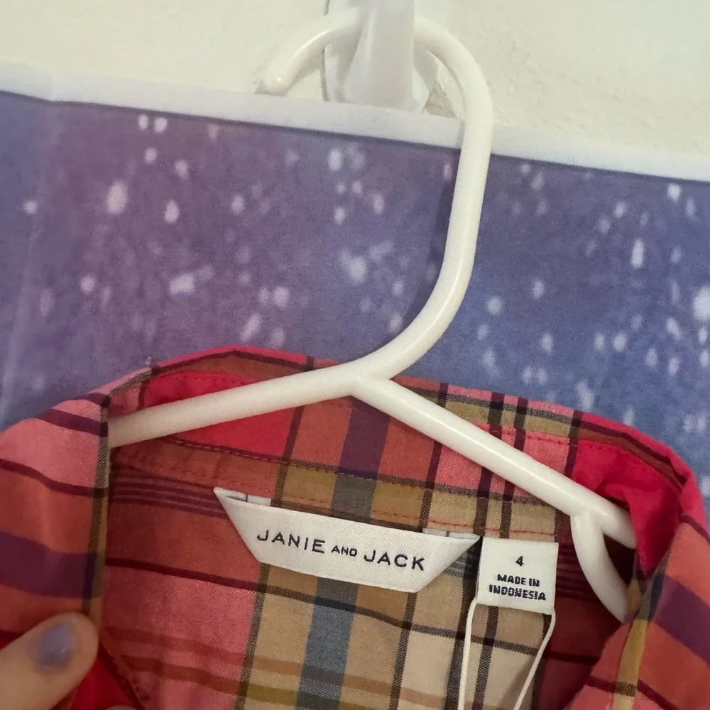 New boys Janie and Jack plaid shirt